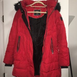 Red Vince Camuto Down Parka